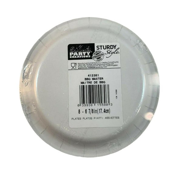 Grill Master Barbecue Party Paper Dessert Plates 6 7/8" 8 Ct Pkgs Lot of 4 USA - Picture 9 of 9
